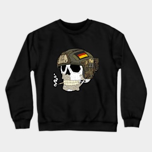 a bundeswehr skull with a flecktarn helmet. Crewneck Sweatshirt